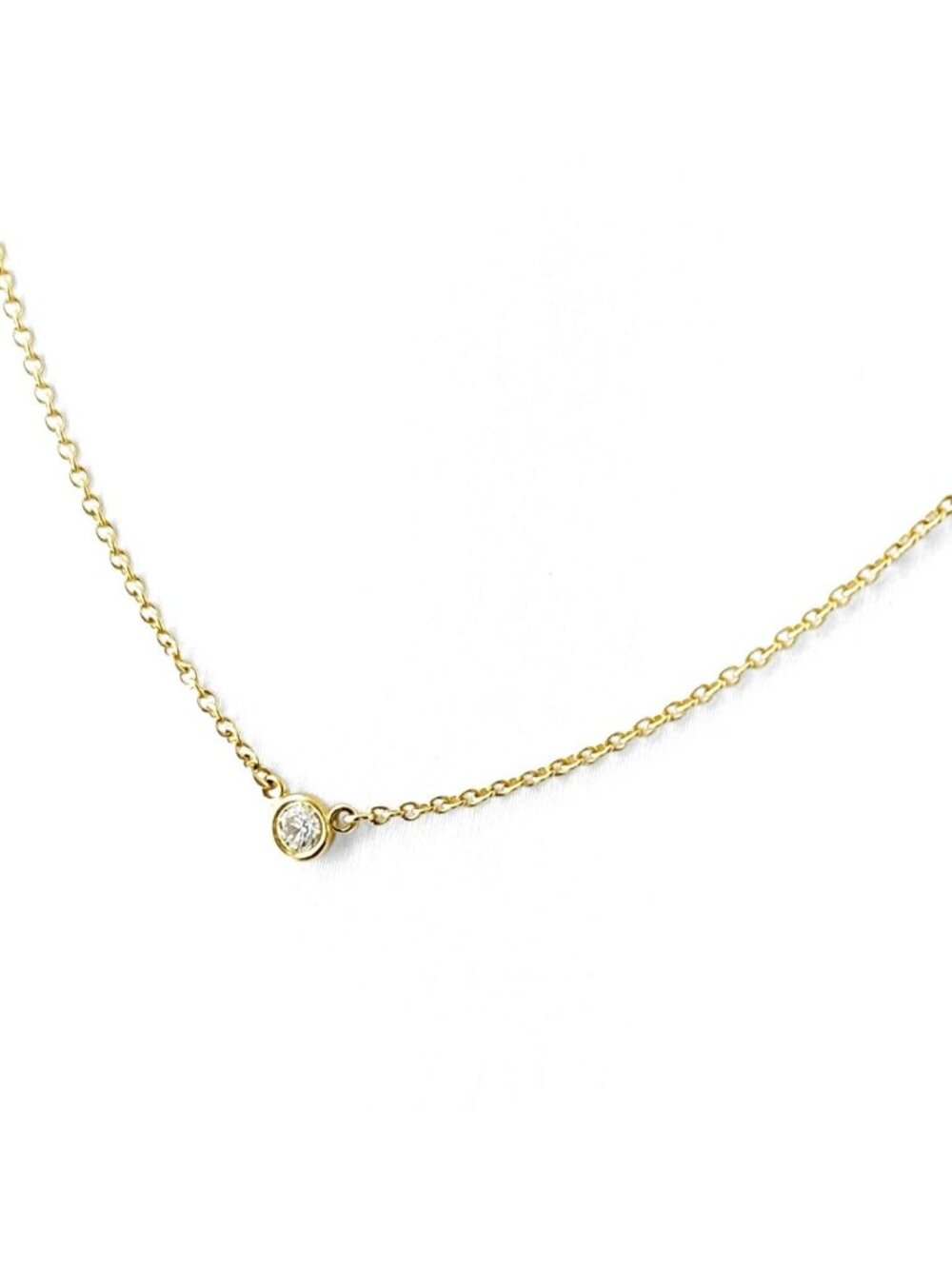 Tiffany & Co by the Yard Necklace YG Yellow Gold Pendant 750 Diamond - Picture 1 of 5